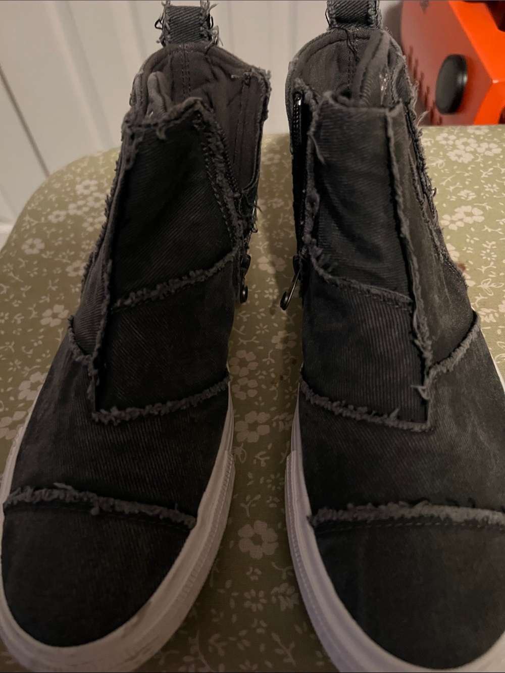 Malibu Women's Black High-Top Frayed Slip-On Sneakers